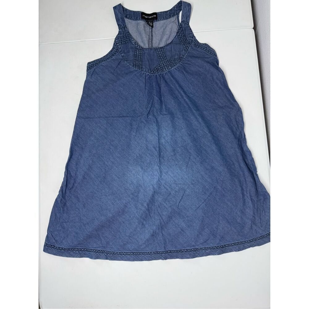 Marianne Women’s Light Denim Mini Dress Size XL Cotton